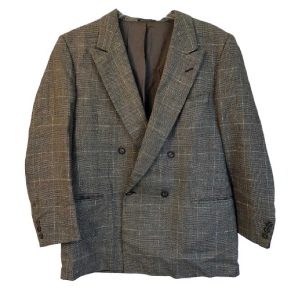 Torriani Black & White Suit Jacket Wool & Silk